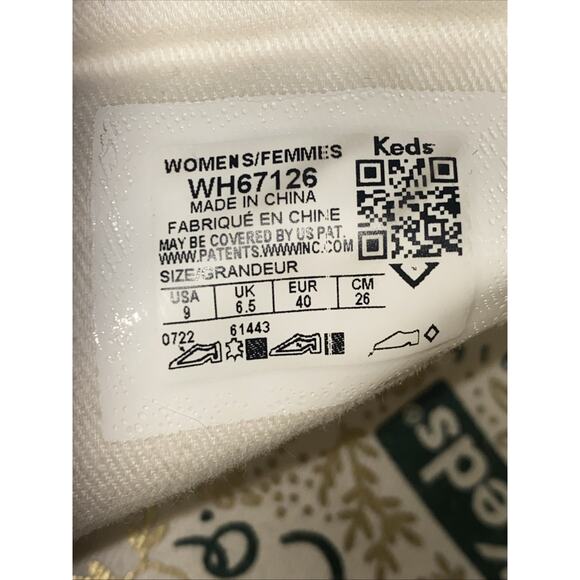 Keds Rifle Paper Co Garden Party Ivory Suede /Floral Zip Up Booties Sneaker 9 - Picture 8 of 8